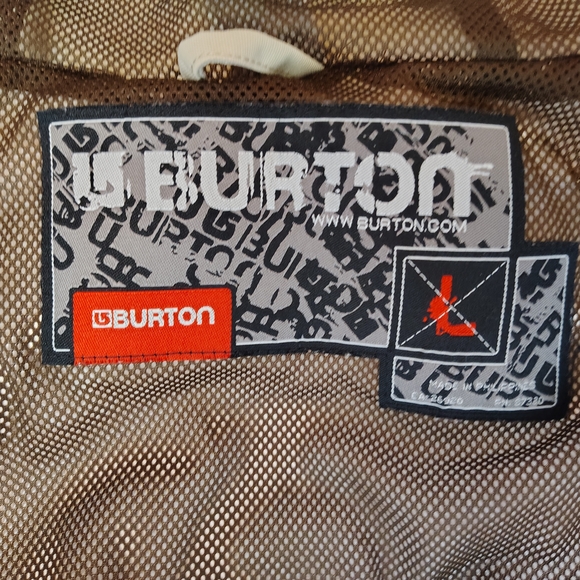 Burton Waterproof Rain/Snow Jacket, Men Red+ Cream, ZipUp, Hood,vZip Pckts, L - Picture 10 of 16